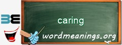 WordMeaning blackboard for caring